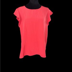 Metaphor Coral Ruffle Sleeve Blouse